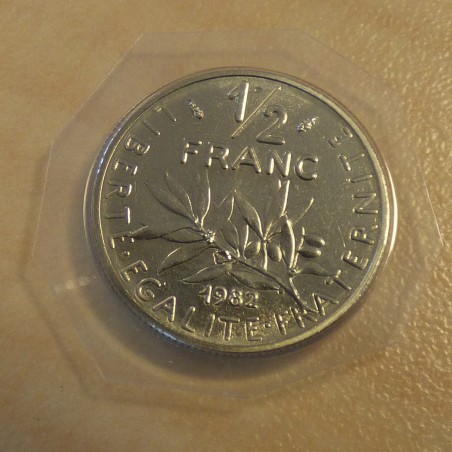 France 1/2 franc 1982 nickel MS65 in FDC seal