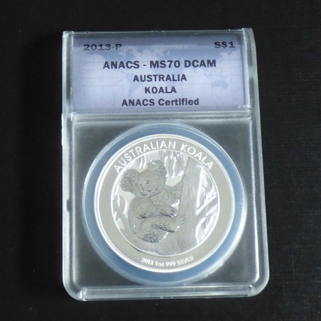 Australia 1$ Koala 2013 MS70 (ANACS) silver 99.9% 1 oz