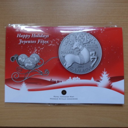 Canada 20$ 2012 Happy Holidays silver 99.99% (7.96 g)+Blister