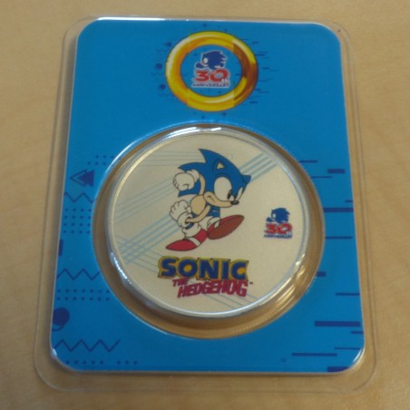 4 pièces Niue 2$ Sonic Hedgehog 2021 30 ans coloré argent 99.9% 1 oz sous assay card