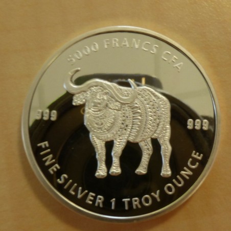 Tchad 5000 CFA Mandala Buffalo 2020 silver 99.9% 1 oz