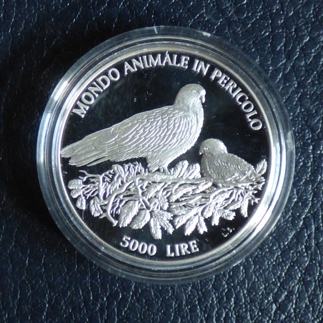 San Marino 5000 lira 1996 Endangered species PROOF silver 83.5% (18 g)