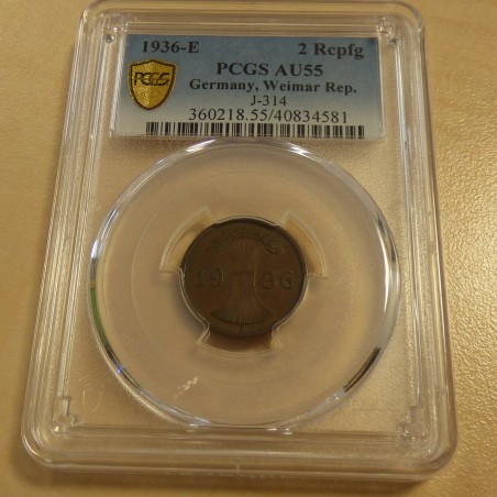 Allemagne Weimar 2 Rentenpfennig 1936-E SUP55