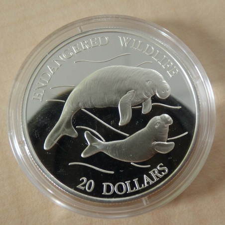 Tuvalu 20$ Dugong Manatee 1994 silver 92.5% (31.5 g)