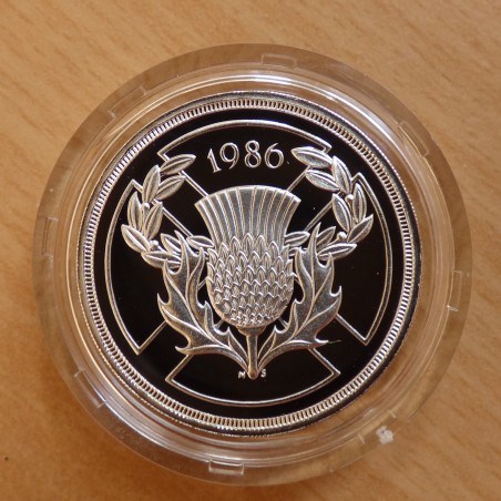 UK 2£ 1986 Jeu du Commonwealth Ecosse PROOF argent 92.5% (16 g) sous capsule