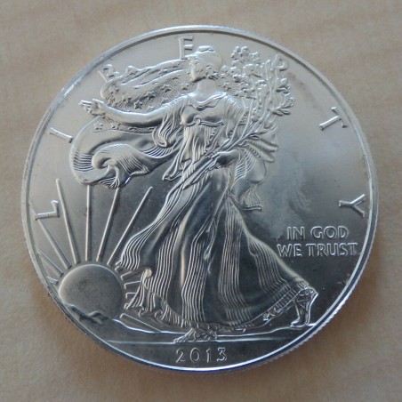 US 1$ Silver Eagle 2013 argent 99.9% 1 oz taché