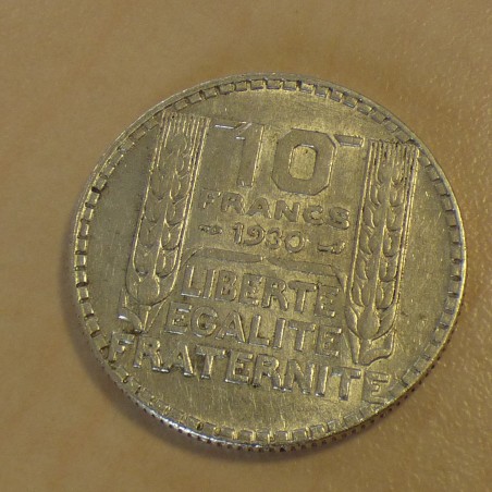 France 10 Francs TURIN 1930 TTB+/SUP en argent 68.% 10g