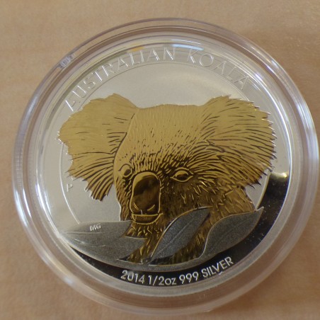 Australia 50 cents Koala 2014 gilded silver 99.9% 1/2 oz