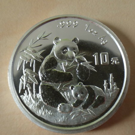 China 10 yuans Panda 1996 silver 99.9% 1 oz