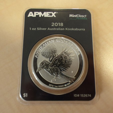Australia 1$ Kookaburra 2018 silver 99.9% 1 oz in APMEX MintDirect