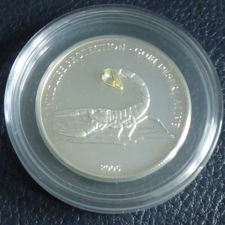 Mongolie 500 Togrog 2005 Scorpion PROOF  (+ cristal Swarovski)  argent 92.5% (25g) + CoA