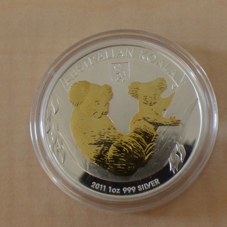 Australia 1$ Koala 2011 privy Berlin Bear gilded silver 99.9% 1 oz
