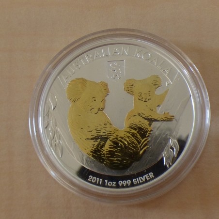 Australie 1$ Koala 2011 privy Ours de Berlin doré en argent 99.9% 1 oz