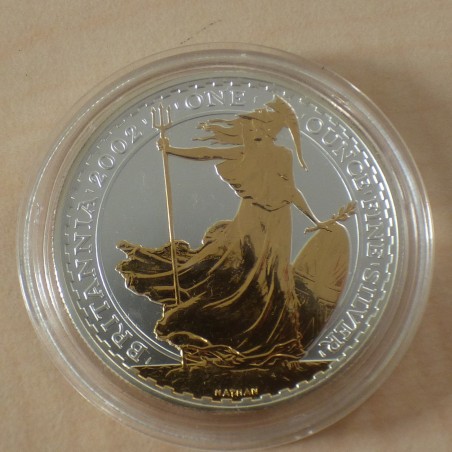 UK 2£ Britannia 2002 gilded silver 95.8% 1 oz