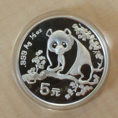 China 5 yuan Panda 1993 silver 99.9% 1/2 oz
