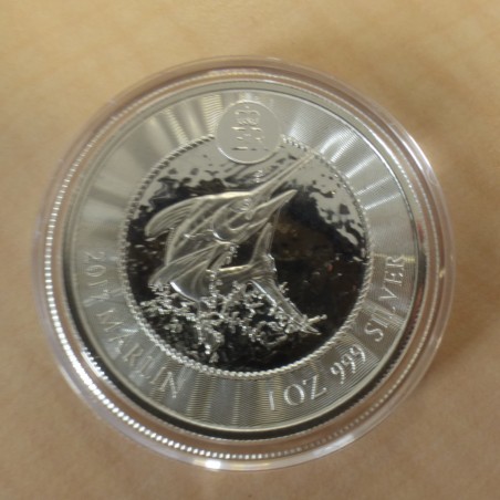 Iles Caiman 1$ Marlin 2017 en argent 99.9% 1 oz