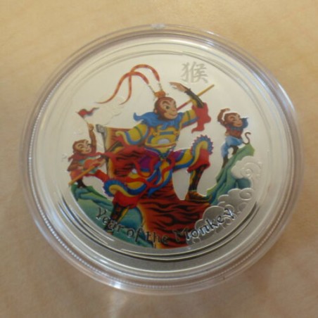 Australia 1$ Year of the Monkey KING 2016 colored silver 99.9% 1 oz
