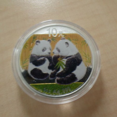 China 10 yuans Panda 2009 colored silver 99.9% 1 oz