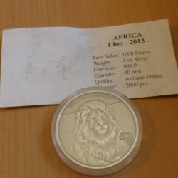 Gabon 1000 CFA Lion 2013...