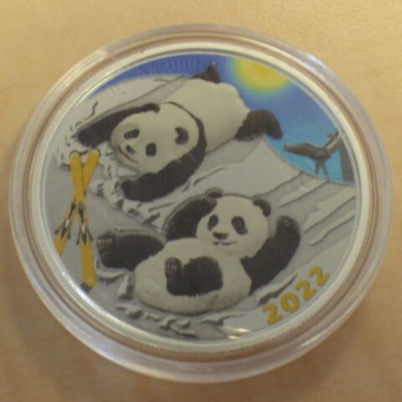 Chine 10 yuan Panda 2022 coloré argent 99.9% 30g