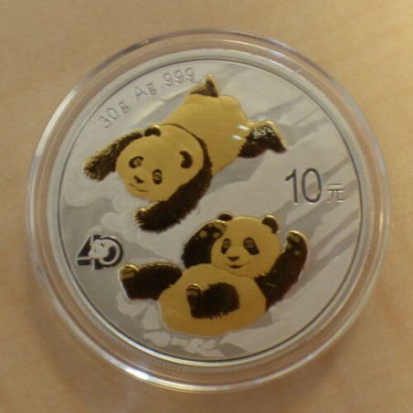 China 10 yuan Panda 2022 gilded silver 99.9% 30g