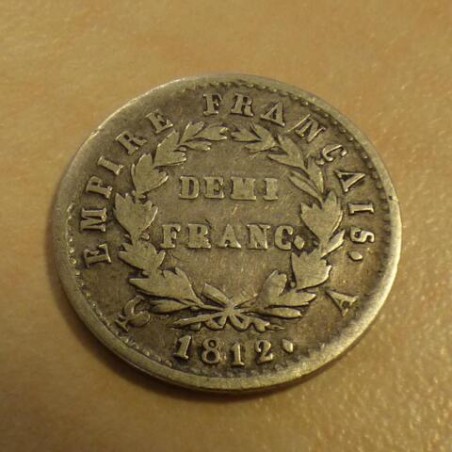 France 1/2 Franc 1812 A Napoleon silver 83.5% (2.5g) F/F+