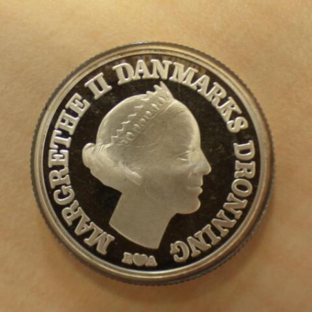 Denmark 10 Kroner 1986 PROOF silver 80% (14.3g) SCARCE