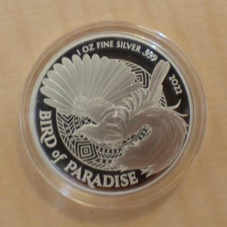 Papua New Guinea 1 Kina 2022 Bird of Paradise silver 99.9% 1 oz