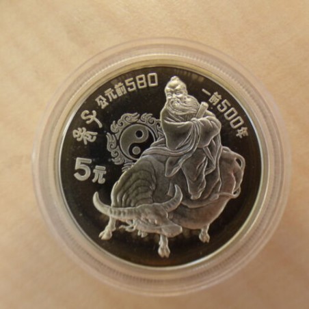 China 5 yuan Lao Zi 1985 PROOF silver 90% (22.2 g)