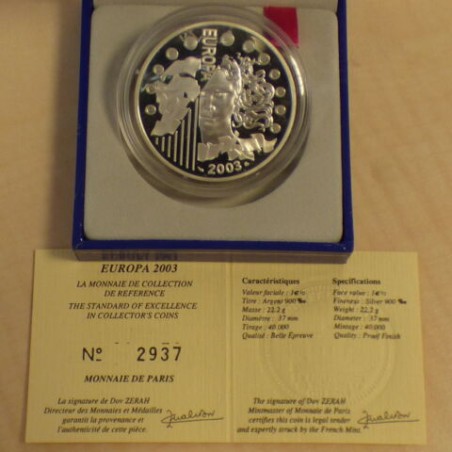 France 1.5 euros 2003 "EUROPA" PROOF silver 90% (22.2 g)