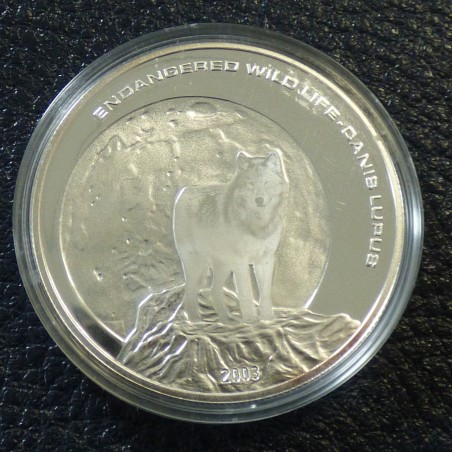 Mongolia 500 Togrog 2003 Wolf PROOF silver 92.5% (25g)