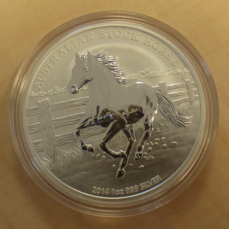 Australie 1$ Stock Horse 2014 argent 99.9% 1 oz sous capsule