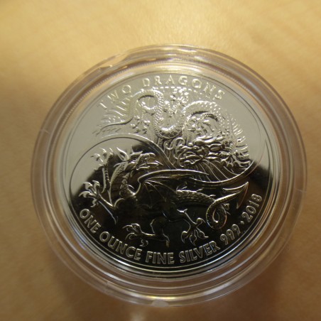 UK 2£ 2018 Two Dragons silver 99.9% 1 oz