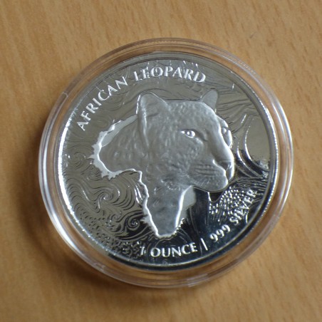 Ghana 5 Cedis 2019 LEOPARD silver 99.9% 1 oz