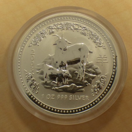Australie 1$ Lunar 1 2003 Année de la chèvre argent 99.9% 1 oz