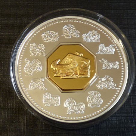 Canada 15$ Year of the Ox 2009 PROOF gilded silver 92.5% (33.6 g)+CoA