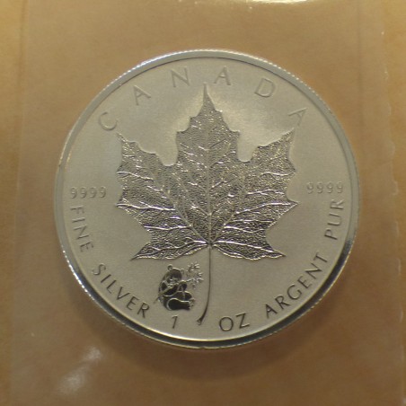 Canada 5$ Maple Leaf 2016 Privy Panda argent 99.99% 1 oz sous scellé