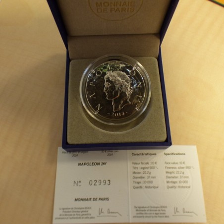 France 10 euro 2014 Napoleon 1er silver 90% (22.2 g)