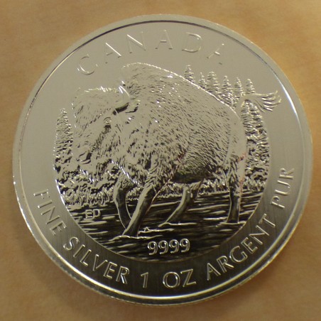 Canada 5$ Vie Sauvage Bison 2013 en argent 99.99% 1 oz
