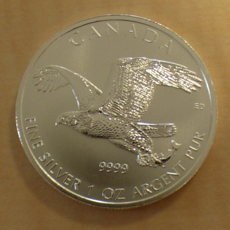 Canada 5$ Oiseaux de proie Bald Eagle 2014 en argent 99.99% 1 oz