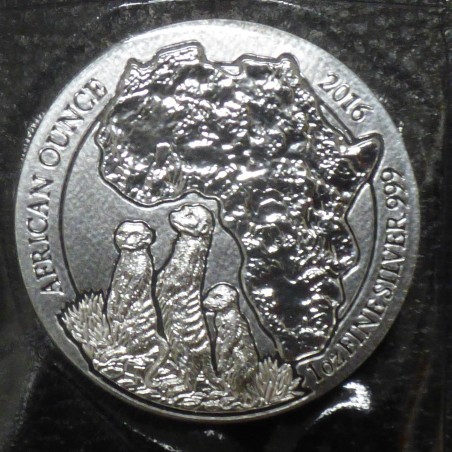 Rwanda 50 Amafaranga 2016 Suricate silver 99.9% 1 oz