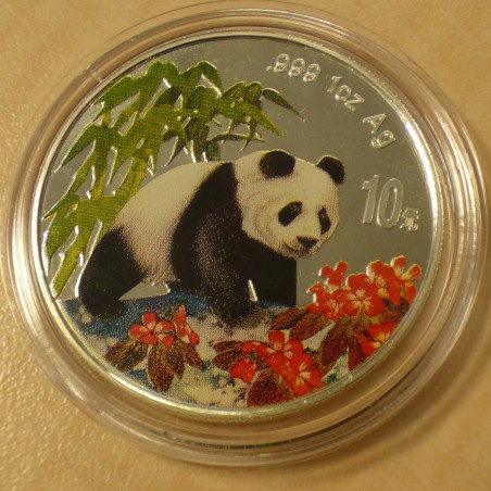 China 10 yuan Panda 1997 colored silver 99.9% 1 oz
