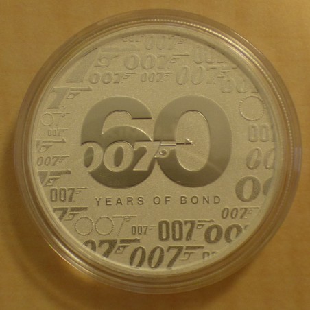 Tuvalu 1$ 2022 James Bond 60 ans 007 argent 99.99% 1 oz