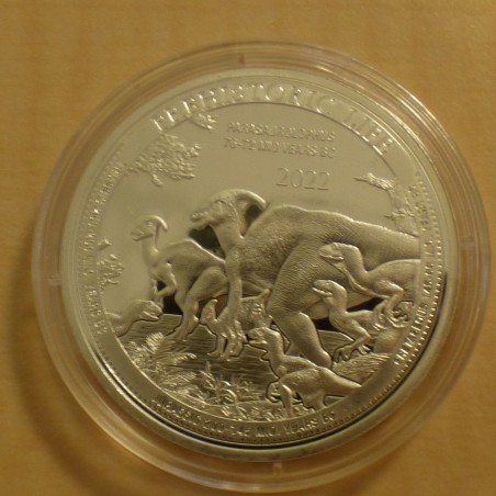 Congo 20 Francs Parasaurolophus 2022 silver 99.9% 1 oz