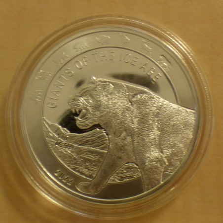 Ghana 5 Cedis 2020 Giant Cave Lion silver 99.9% 1 oz