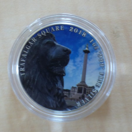 UK 2£ Landmark Trafalgar Square 2018 colored silver 99.9% 1 oz