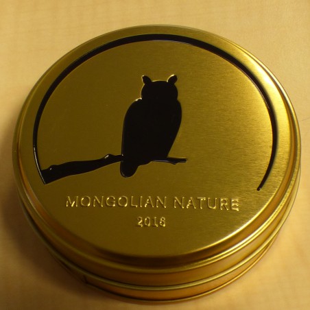 Mongolia 500 Togrog 2016 Owl gilded silver 92.5% 1/2 oz+Box+CoA