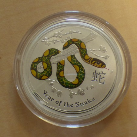Australie 50 cents Année du Serpent 2013 coloré argent 99.9% 1/2 oz
