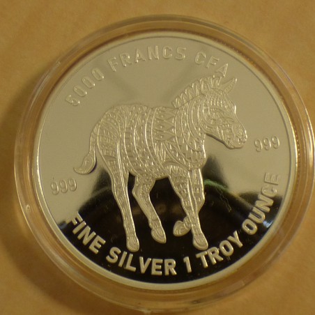 Tchad 5000 CFA Mandala Zebra 2022 silver 99.9% 1 oz