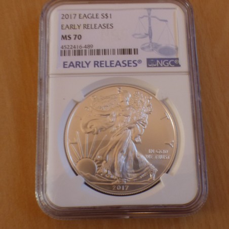 US 1$ Silver Eagle 2017 MS70 (NGC) 1 oz silver 99.9%